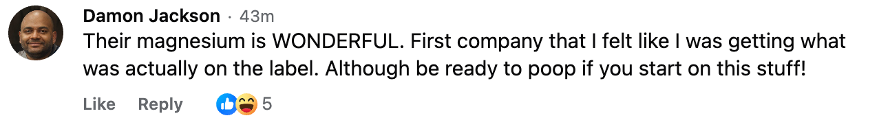 Customer comment